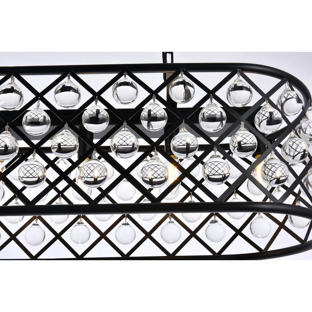 Madison 6 light Matte Black Chandelier Clear Royal Cut Crystal. Picture 3