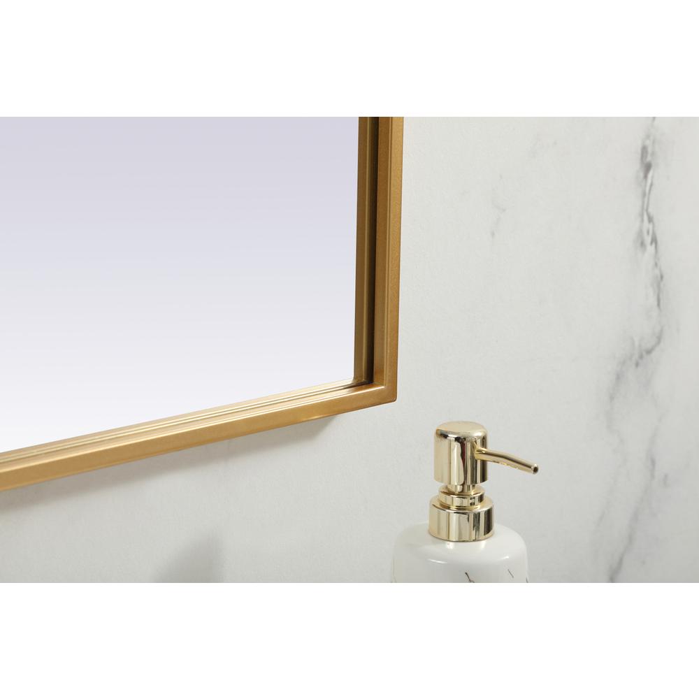 Metal Frame Arch Mirror 40x38 Inch in Brass. Picture 6