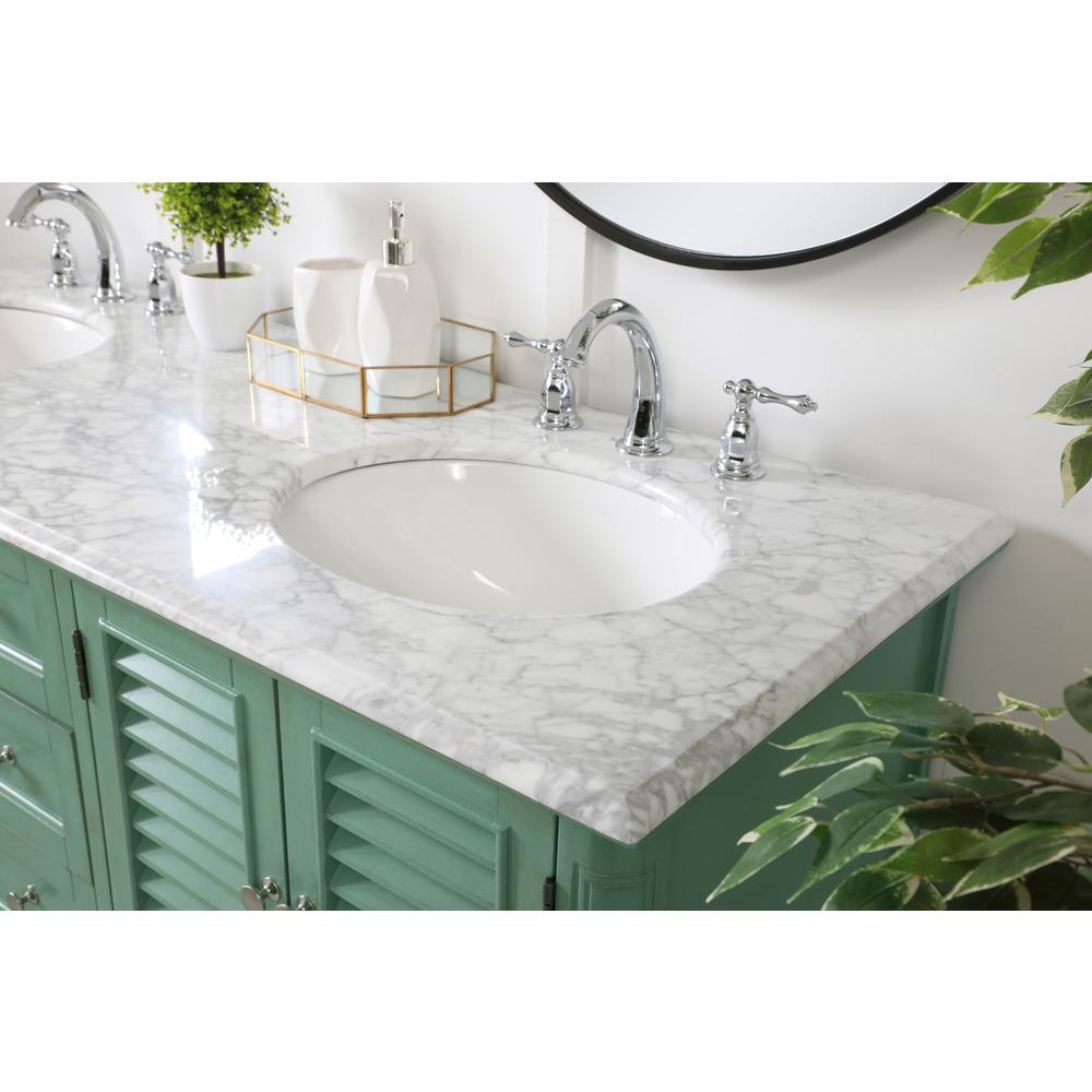 60 inch Double Bathroom Vanity in Vintage Mint. Picture 4