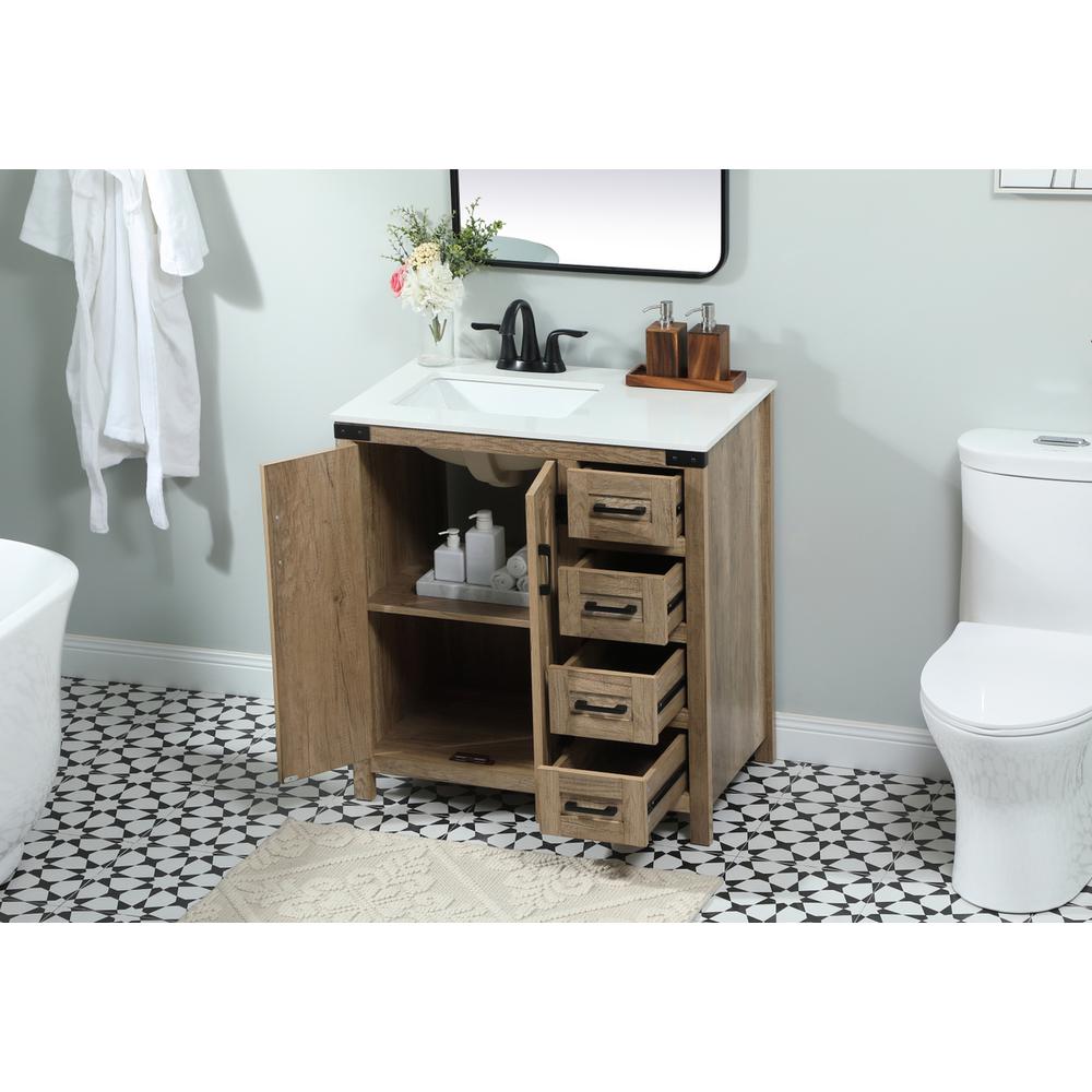 32 inch Single bathroom vanity in natural oak. Picture 3
