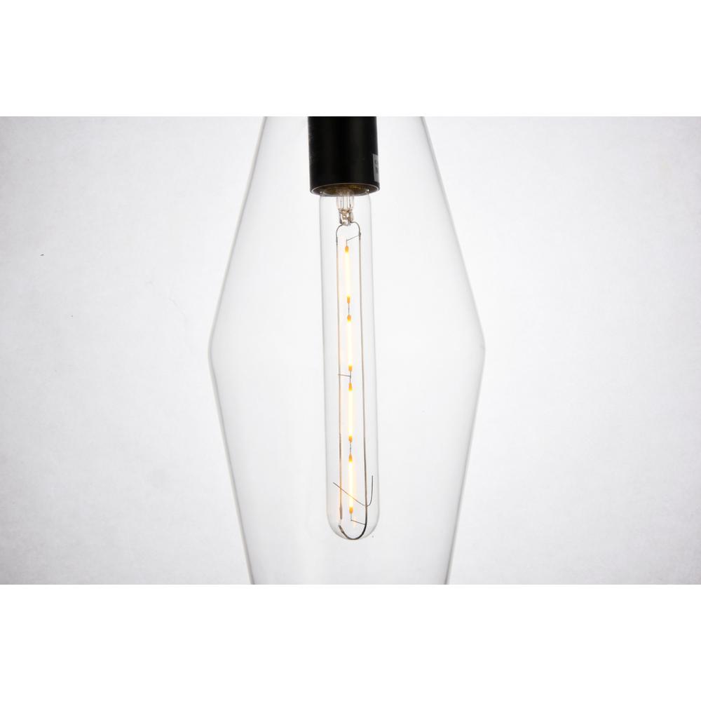 Placido Collection Pendant D5.9 H14.2 Lt:1 Black and Clear Finish. Picture 4