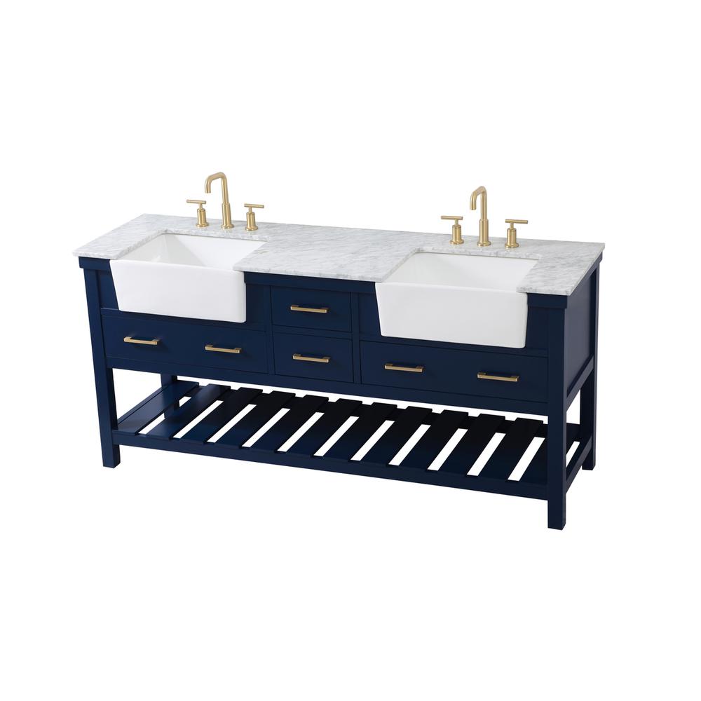 72 inch double bathroom vanity in blue. Picture 8