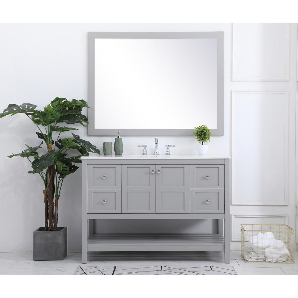 48 inch Single Bathroom Vanity in Gray. Picture 4