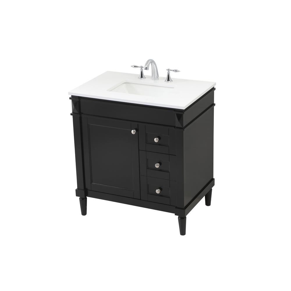 32 inch Single bathroom vanity in black. Picture 8