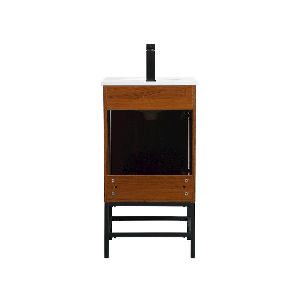 18 Inch Single Bathroom Vanity In Teak. Picture 16