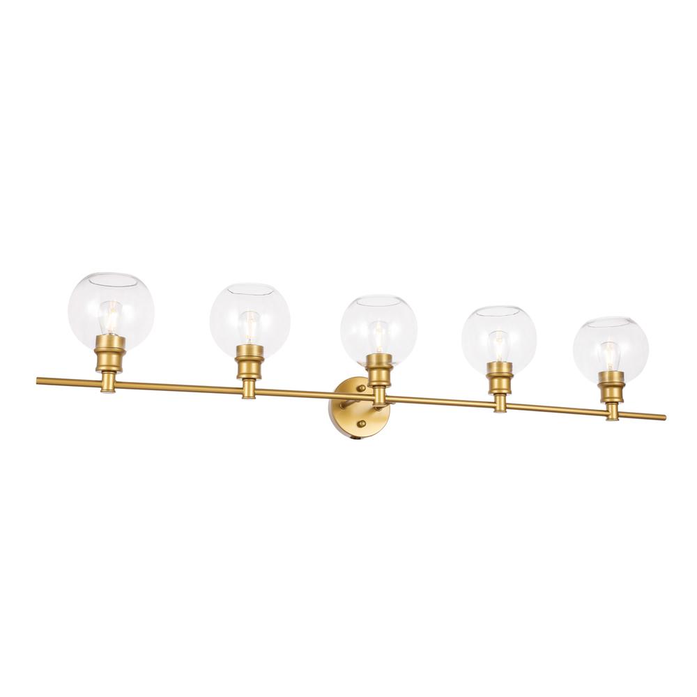 Collier 5 light Brass and Clear glass Wall sconce. Picture 2