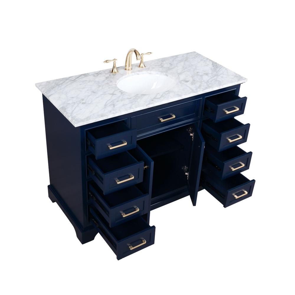 48 inch Single bathroom vanity in Blue. Picture 9