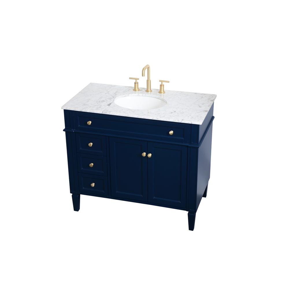 40 inch Single bathroom vanity in blue. Picture 7