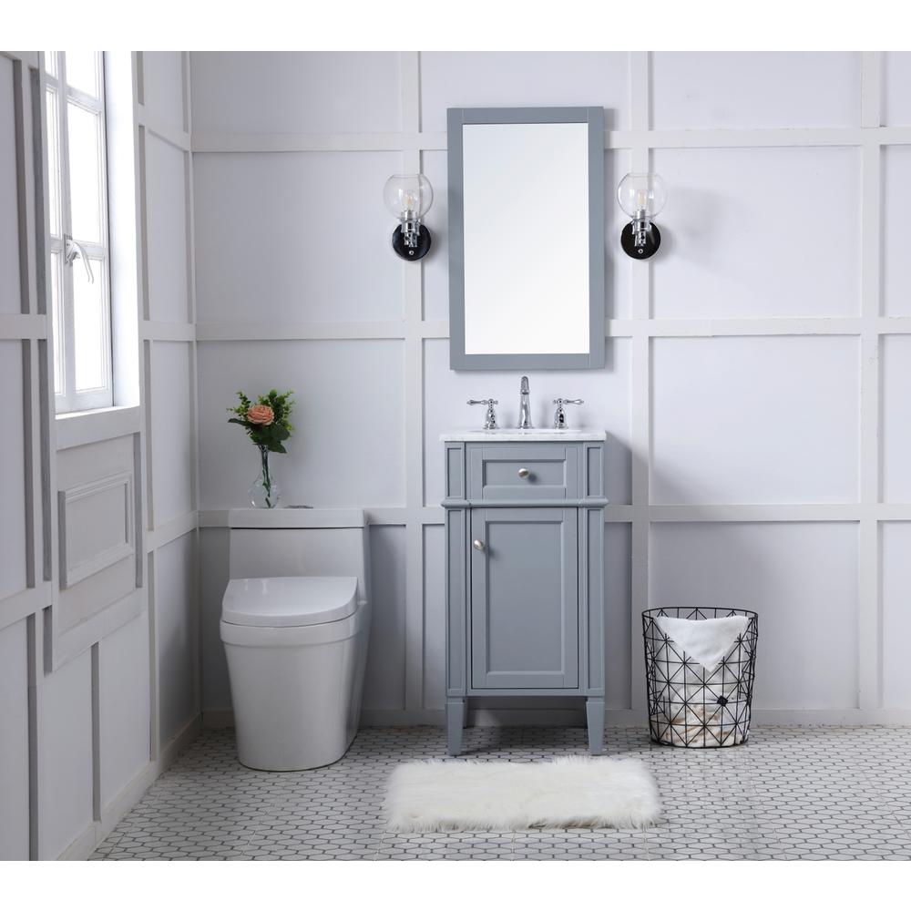 18 in. Single Bathroom Vanity set in grey. Picture 7