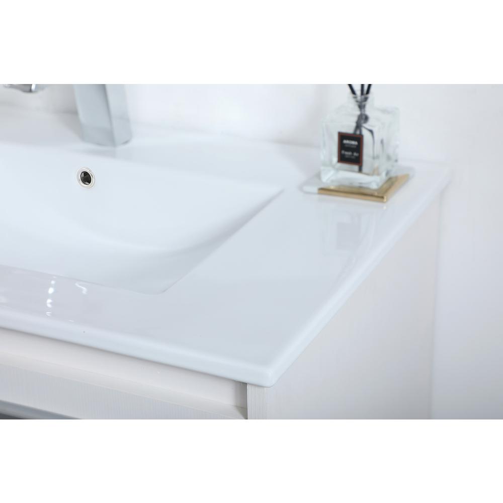 30 inch  Single Bathroom Floating Vanity in White. Picture 4