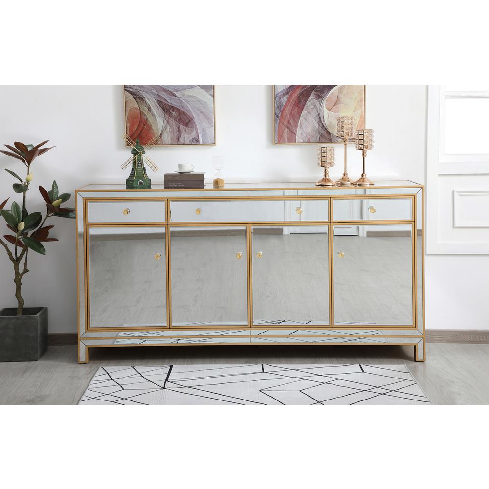 Reflexion 72 in. mirrored credenza in gold. Picture 11