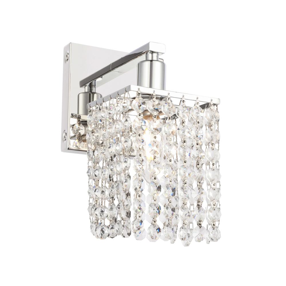 Phineas 1 light Chrome and Clear Crystals wall sconce. Picture 3