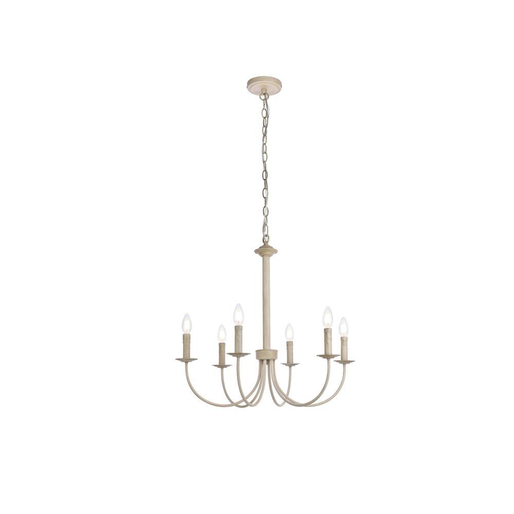 Brielle 6 lights pendant in weathered dove. Picture 1