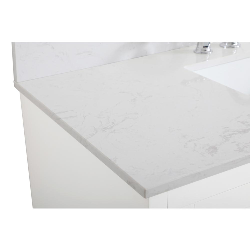 48 inch Single Bathroom Vanity in White with Backsplash. Picture 12