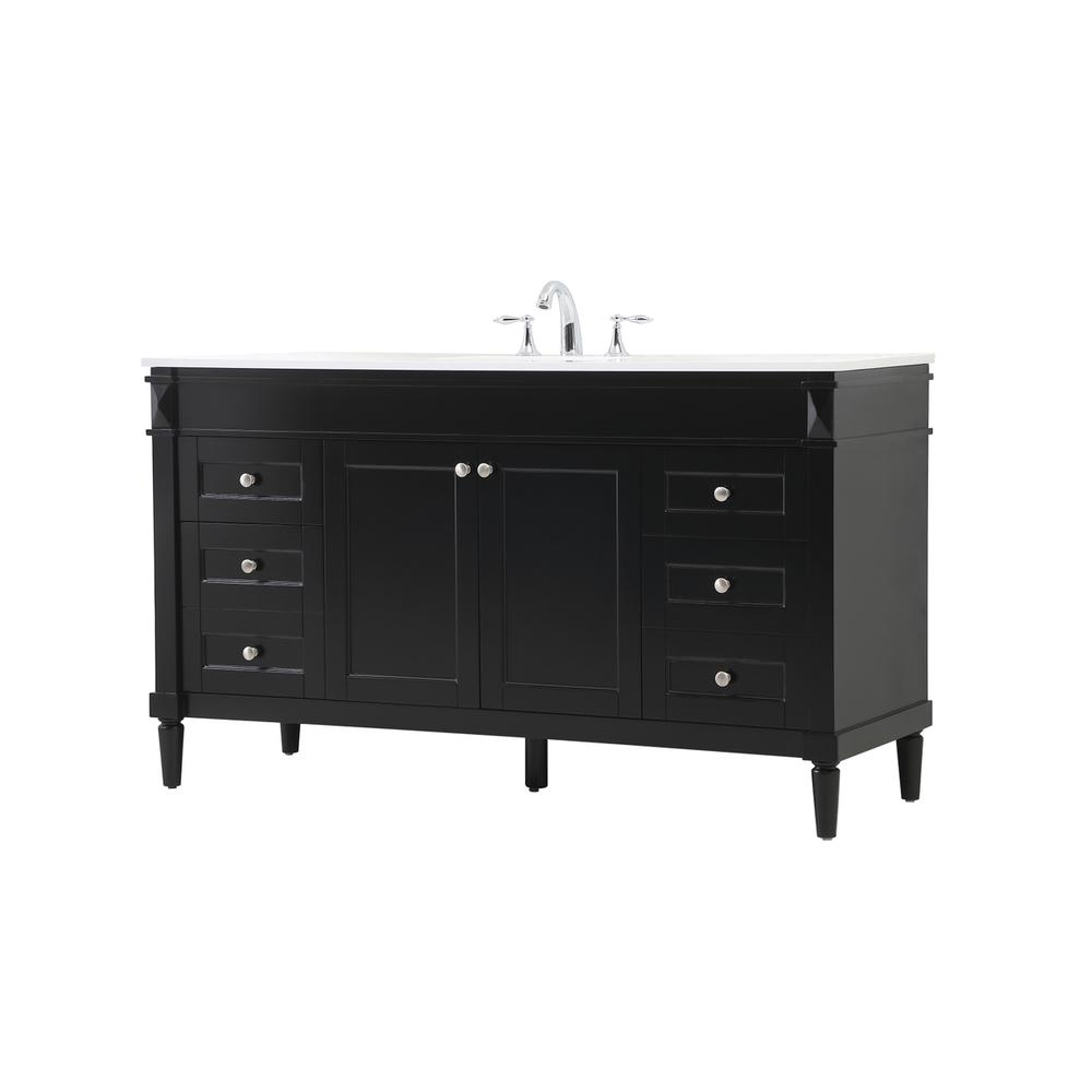 60 inch Single bathroom vanity in black. Picture 7