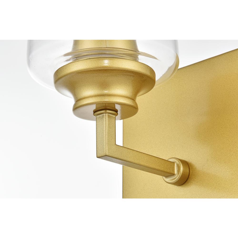 Ronnie 1 light Brass and Clear Bath Sconce. Picture 5