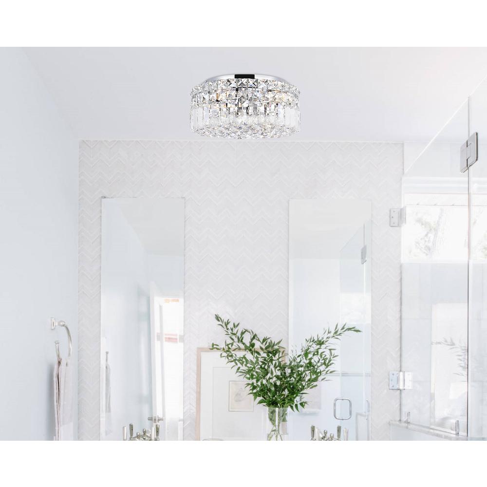 Maxime 4 light Chrome Flush Mount Clear Royal Cut Crystal. Picture 7