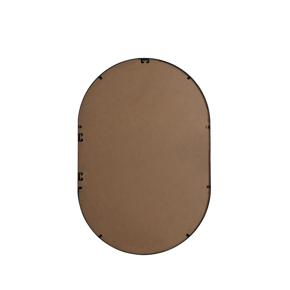 Metal Frame Oval Mirror 27x40 Inch in Black. Picture 10