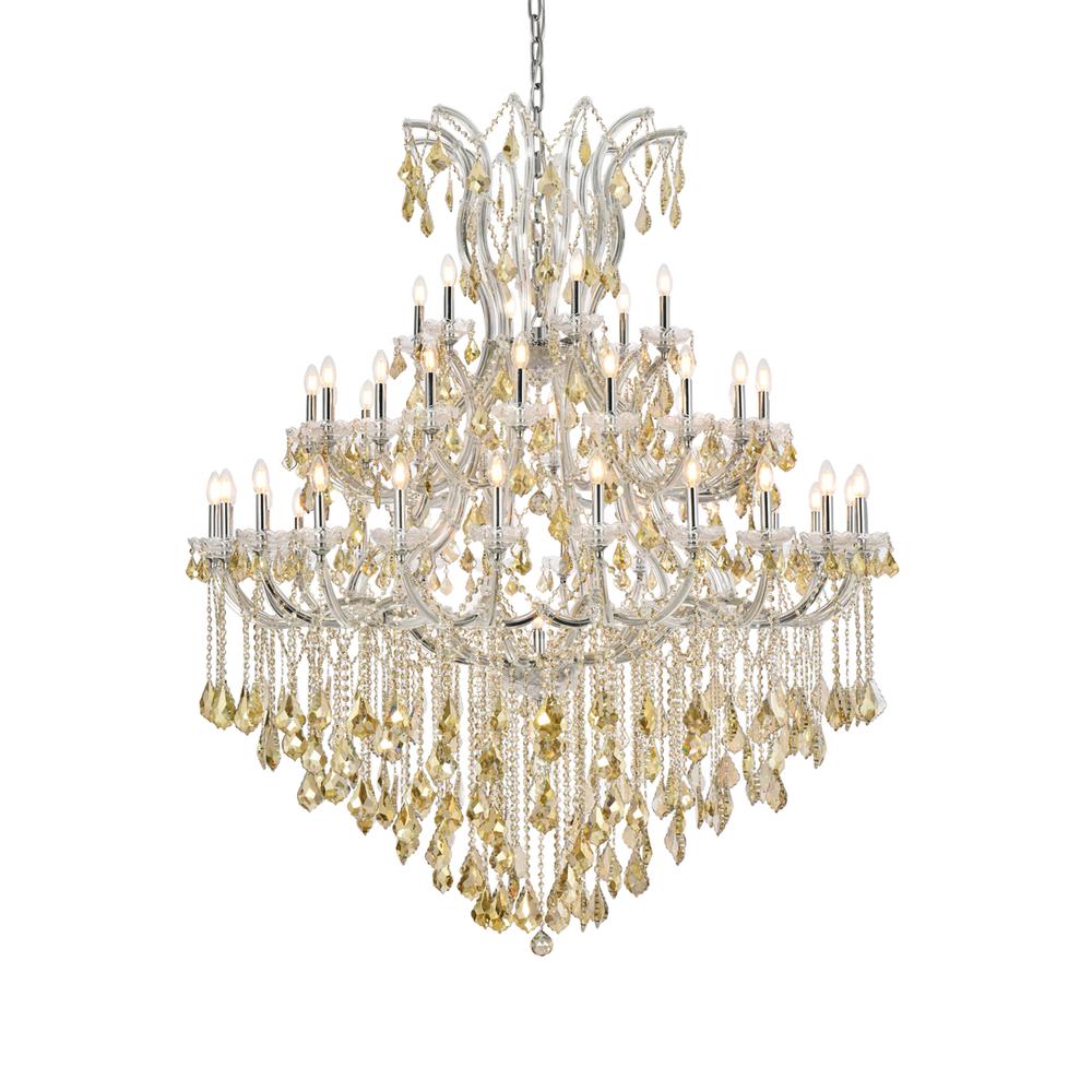 Maria Theresa 49 light Chrome Chandelier Golden Teak (Smoky) Royal Cut Crystal. Picture 2