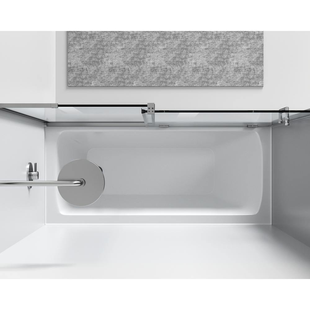 Frameless tub door 60 x 60 Polished Chrome. Picture 4