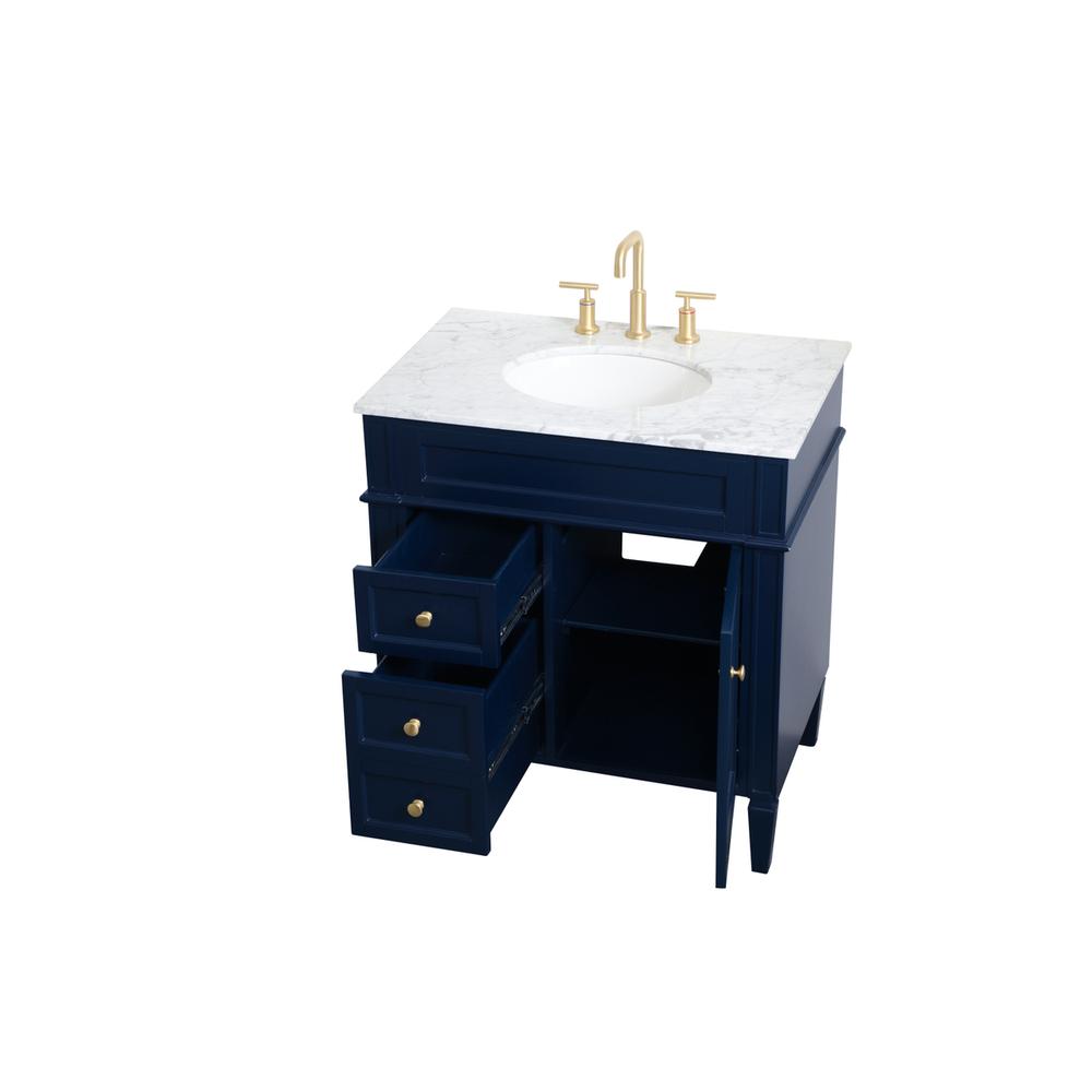 32 inch Single bathroom vanity in blue. Picture 8