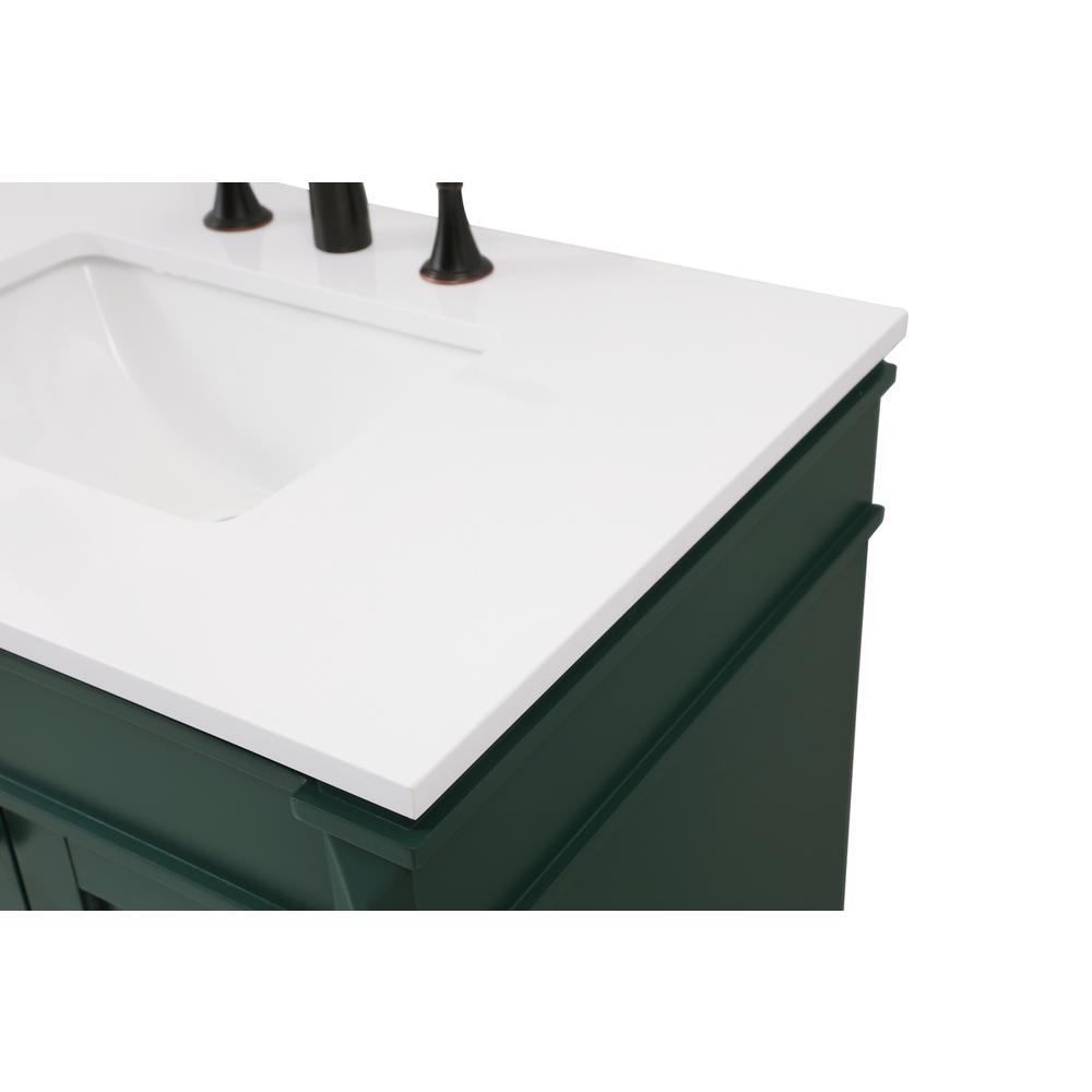 32 inch Single bathroom vanity in green. Picture 11