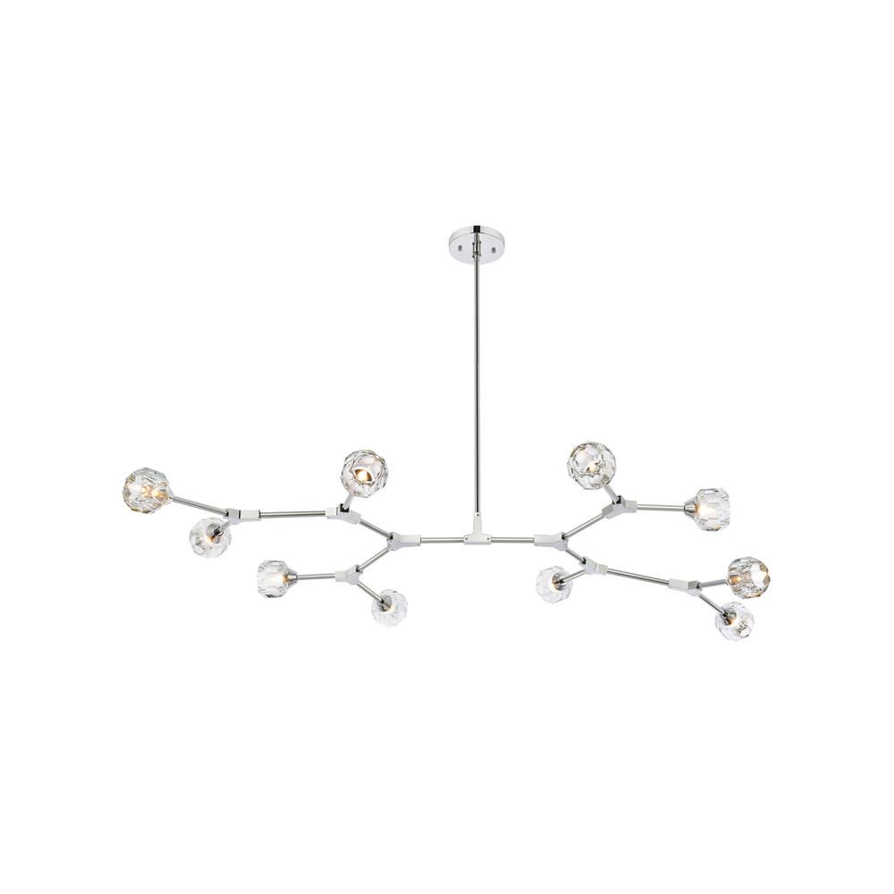 Zayne 10 Light Pendant in Chrome. Picture 1