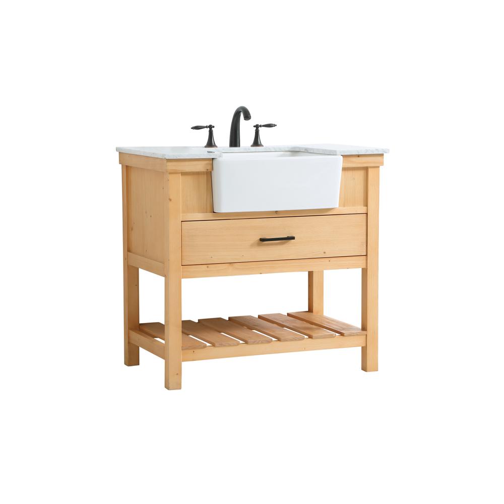 36 inch Single bathroom vanity in natural wood. Picture 7