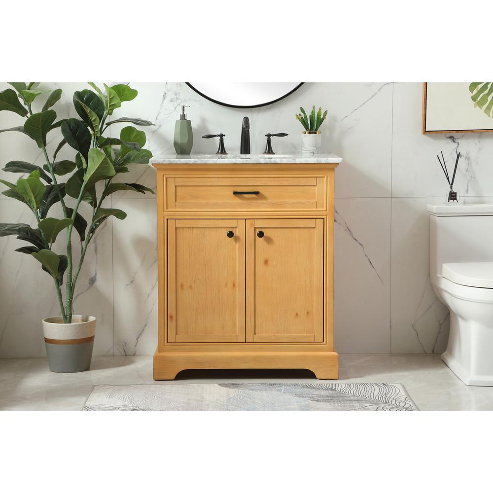30 inch Single bathroom vanity in natural wood. Picture 14