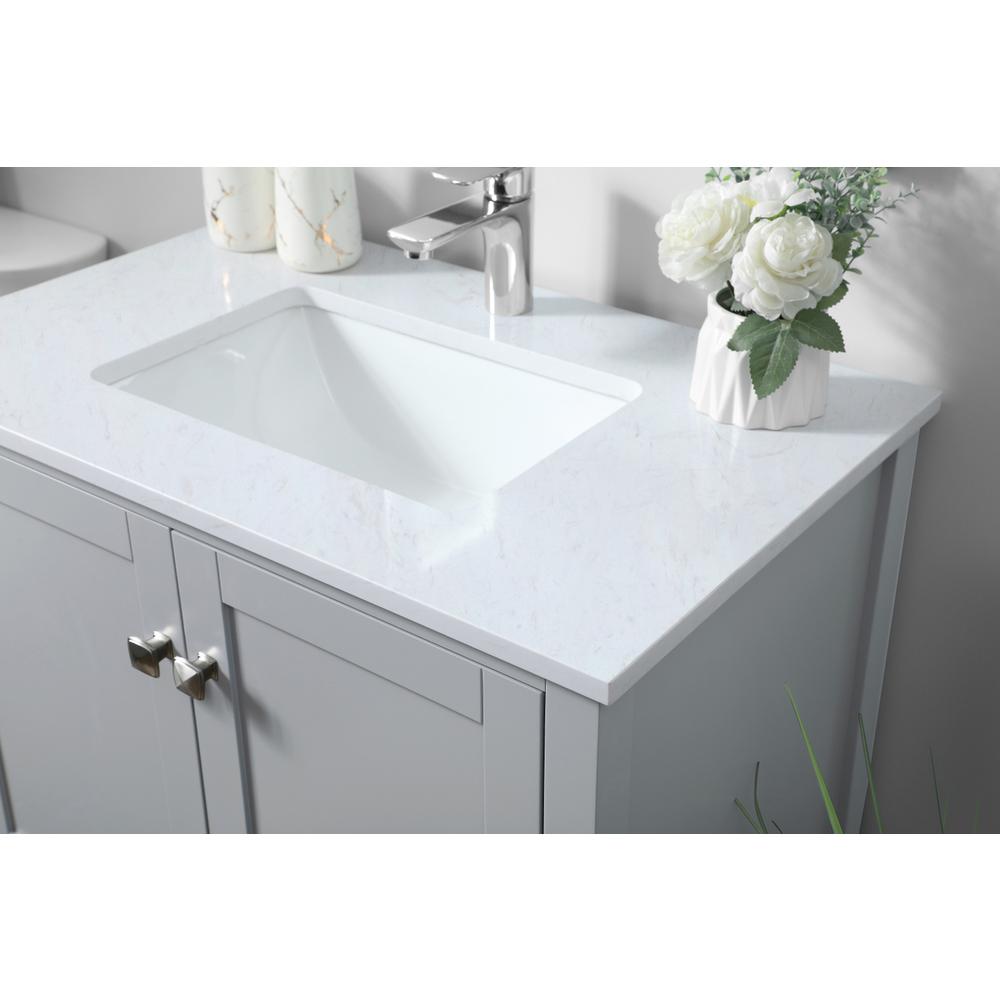 30 Inch SIngle Bathroom Vanity In Grey. Picture 5