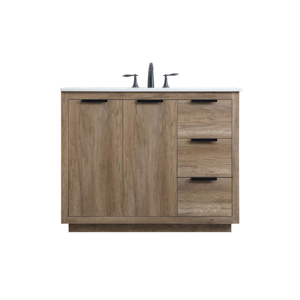 42 Inch SIngle Bathroom Vanity In Natural Oak. Picture 1