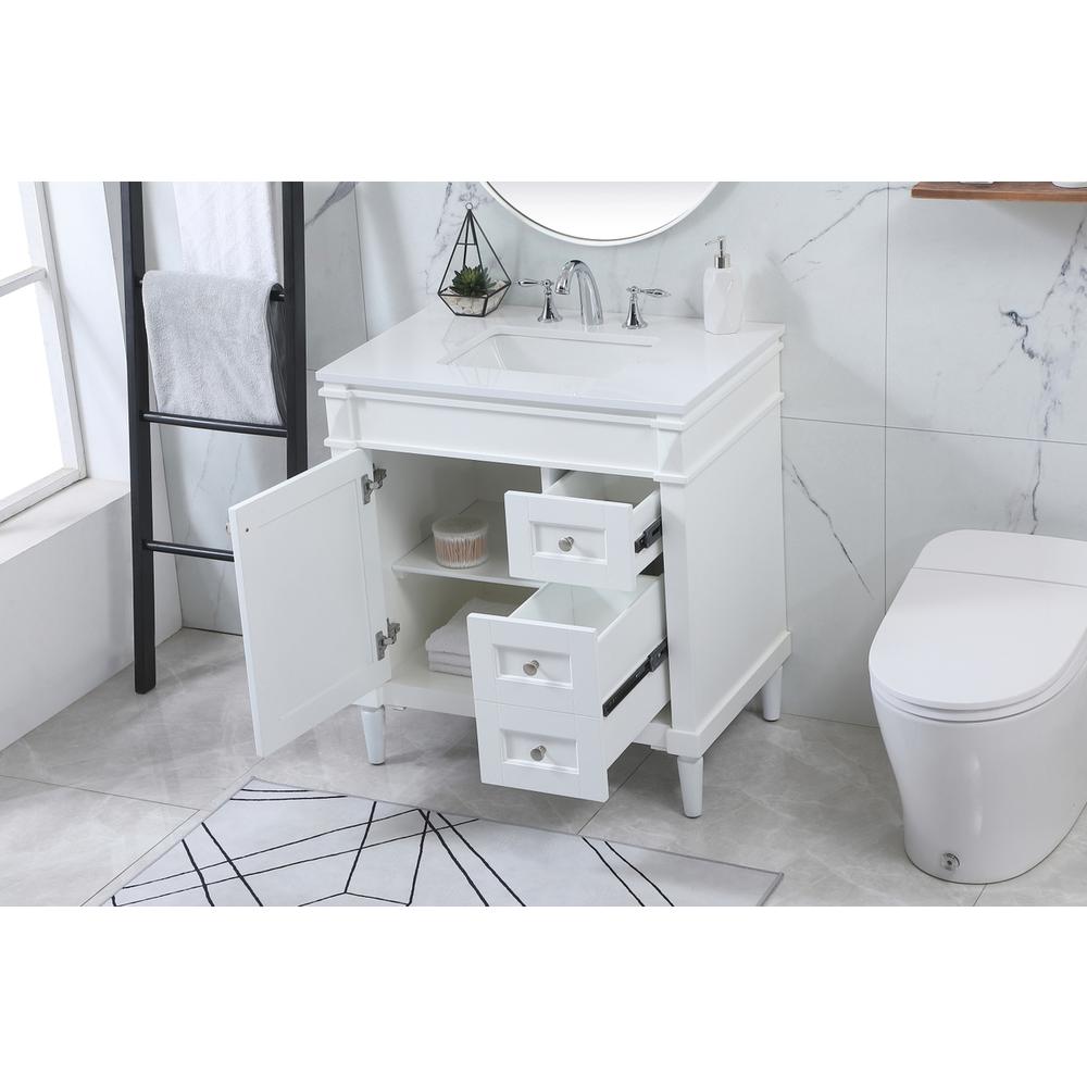 32 inch Single bathroom vanity in white. Picture 3