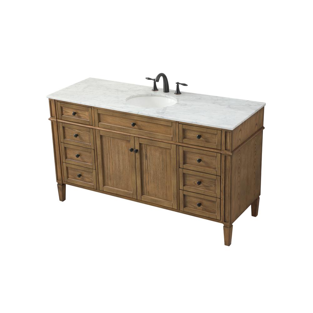 60 inch Single bathroom vanity in driftwood. Picture 8