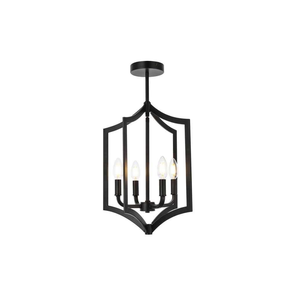 Kiera 4 lights pendant in black. Picture 1