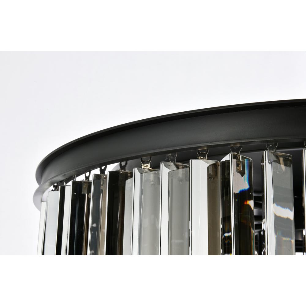 Sydney 8 light Matte Black Flush Mount Silver Shade (Grey) Royal Cut Crystal. Picture 4