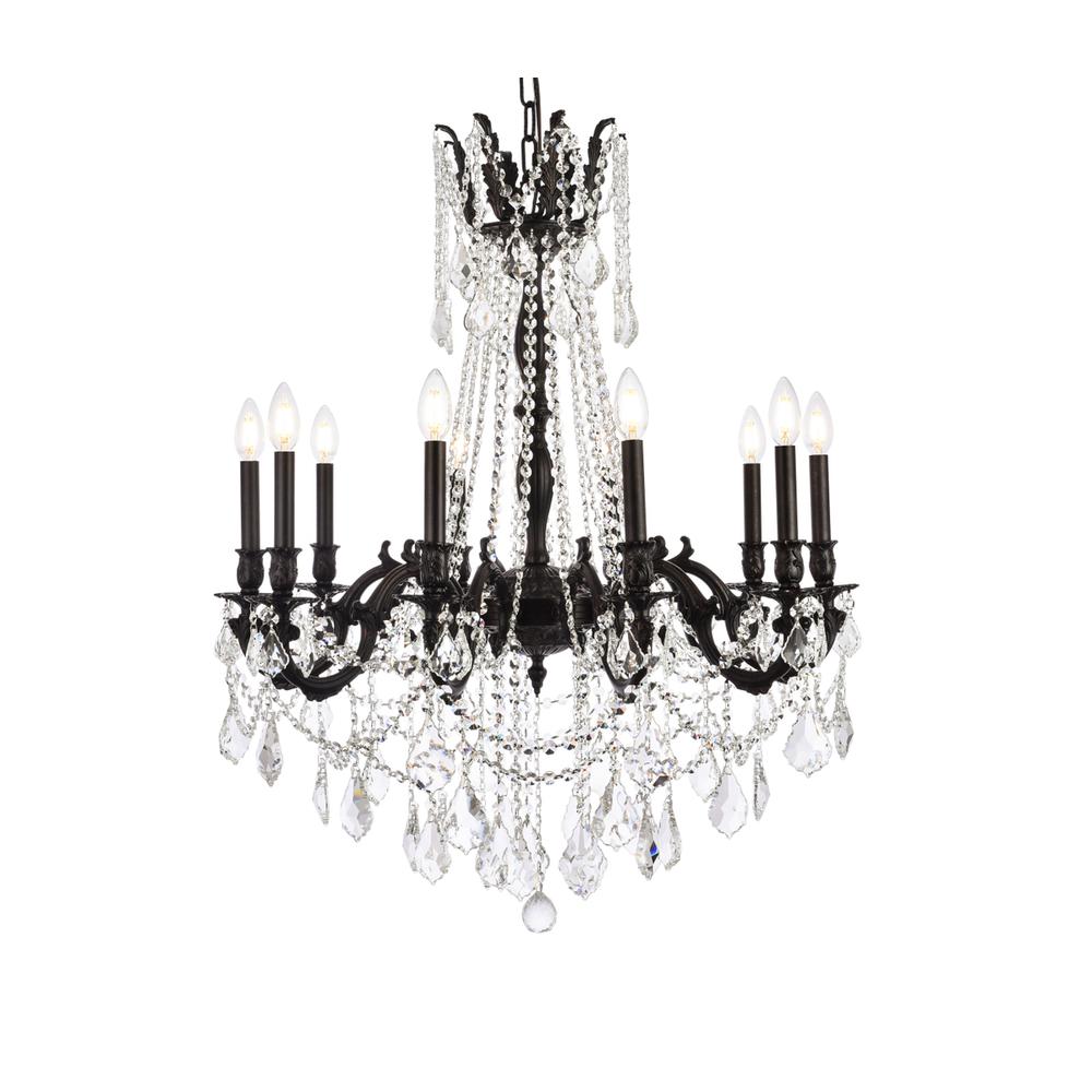 Rosalia 10 light Dark Bronze Chandelier Clear Royal Cut Crystal. Picture 2