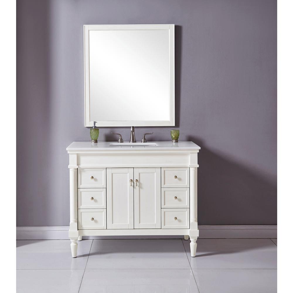 42 inch Single Bathroom vanity in Antique White. Picture 9
