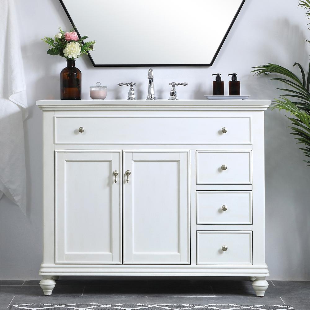 42 inch Single Bathroom vanity in antique white. Picture 14