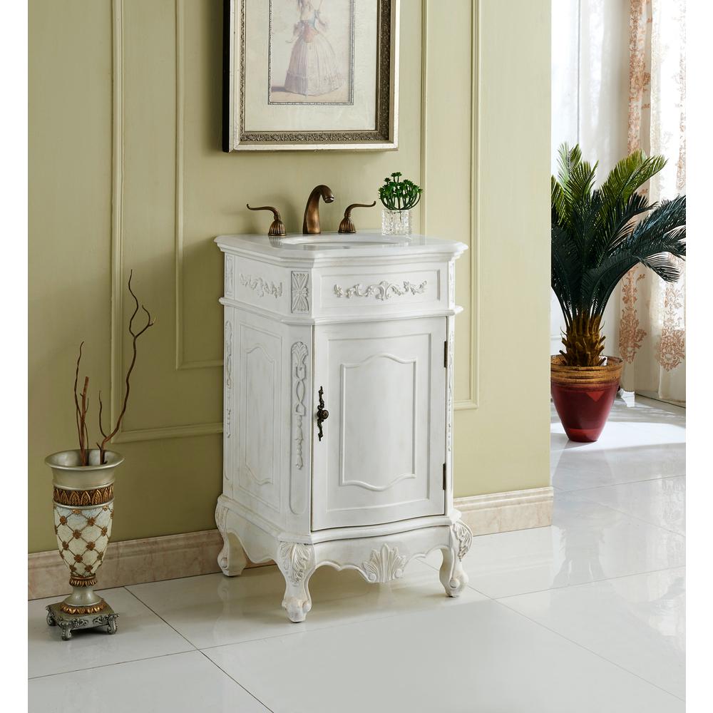 21 inch Single Bathroom vanity in Antique White. Picture 10