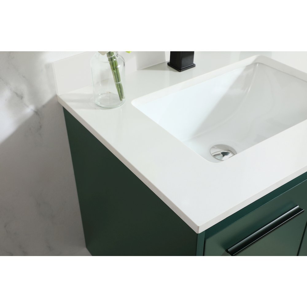 24 Inch Single Bathroom Vanity In Green With Backsplash. Picture 6