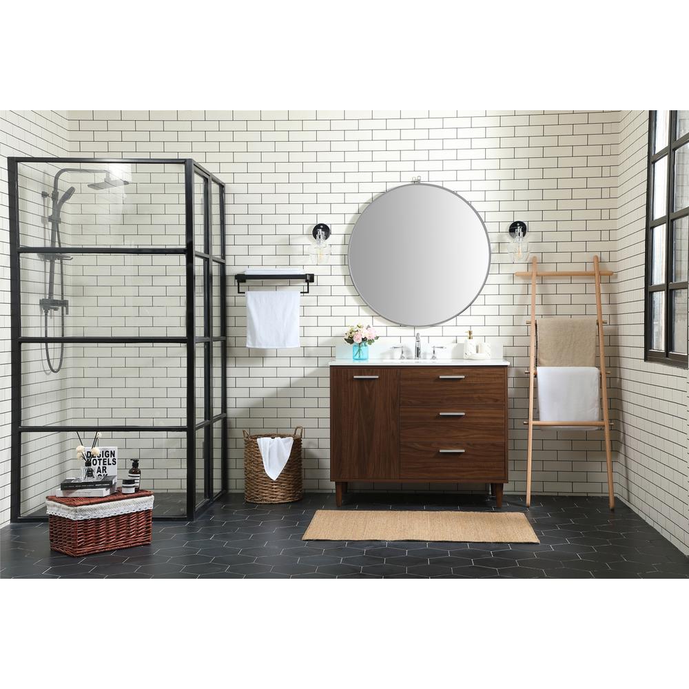 42 inch bathroom vanity in Walnut with backsplash. Picture 4