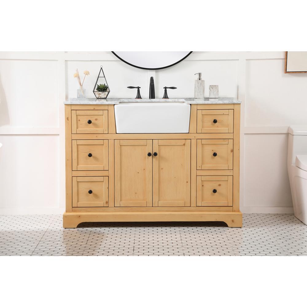 48 inch Single bathroom vanity in natural wood. Picture 14