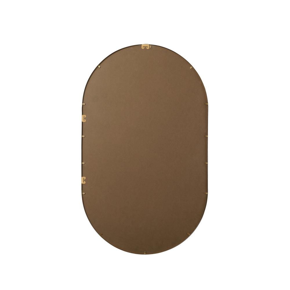 Metal Frame Oval Mirror 36x60 Inch in Brass. Picture 10