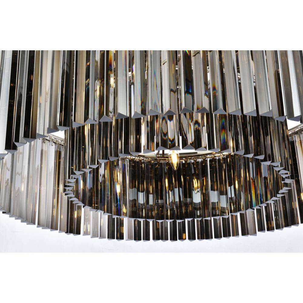 Sydney 10 light polished nickel Flush Mount Silver Shade. Picture 3
