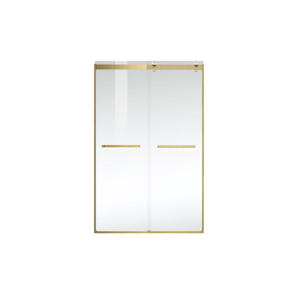 Semi-frameless shower door 48 x 76 Brushed Gold. Picture 10