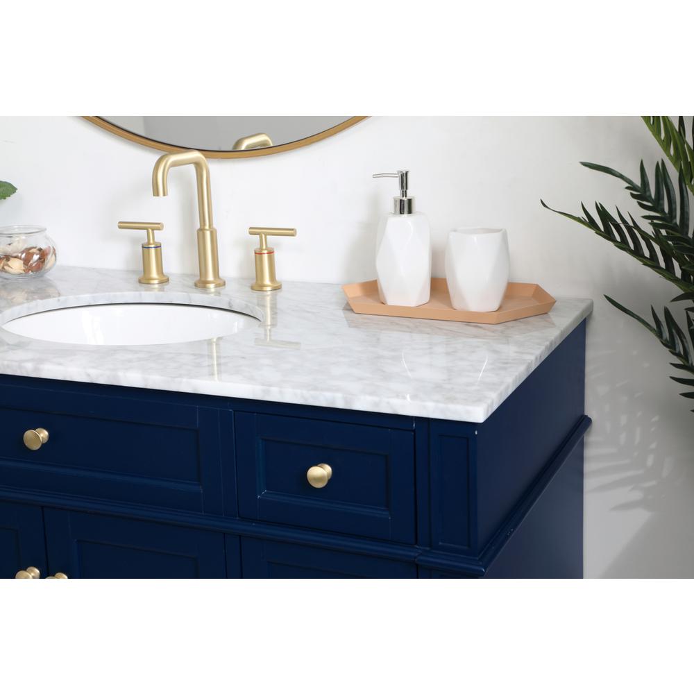 48 inch Single bathroom vanity in blue. Picture 4