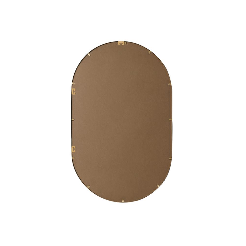 Metal Frame Oval Mirror 30x48 Inch in Brass. Picture 10