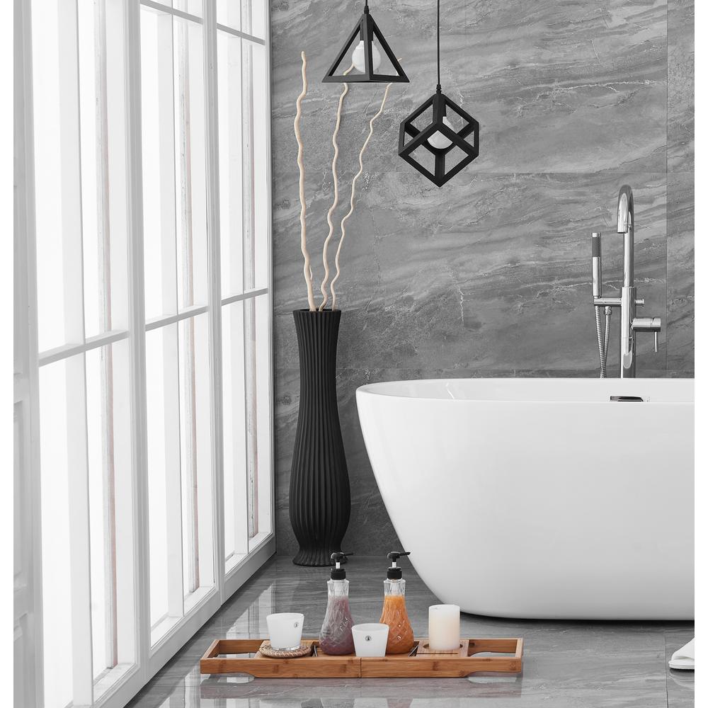 59 inch soaking roll top bathtub in glossy white. Picture 5