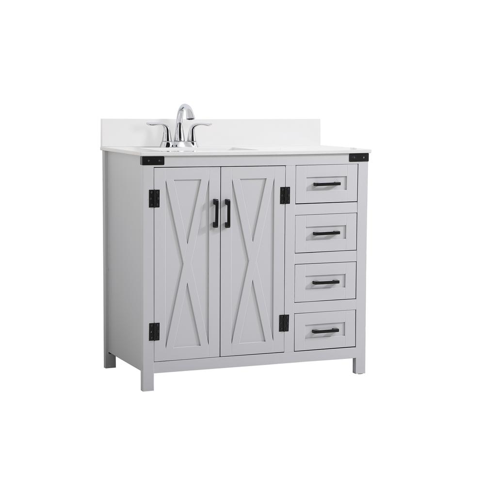 36 inch bathroom Vanity in Grey with Backsplash. Picture 7