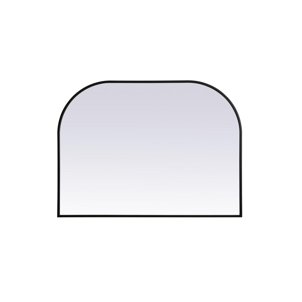 Metal Frame Arch Mirror 40x30 Inch in Black. Picture 1